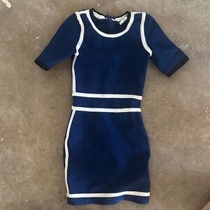 Asilio Navy and White Mini Dress